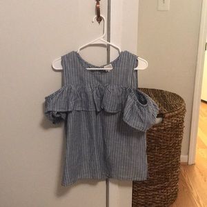 J Crew Cold Shoulder Denim Shirt